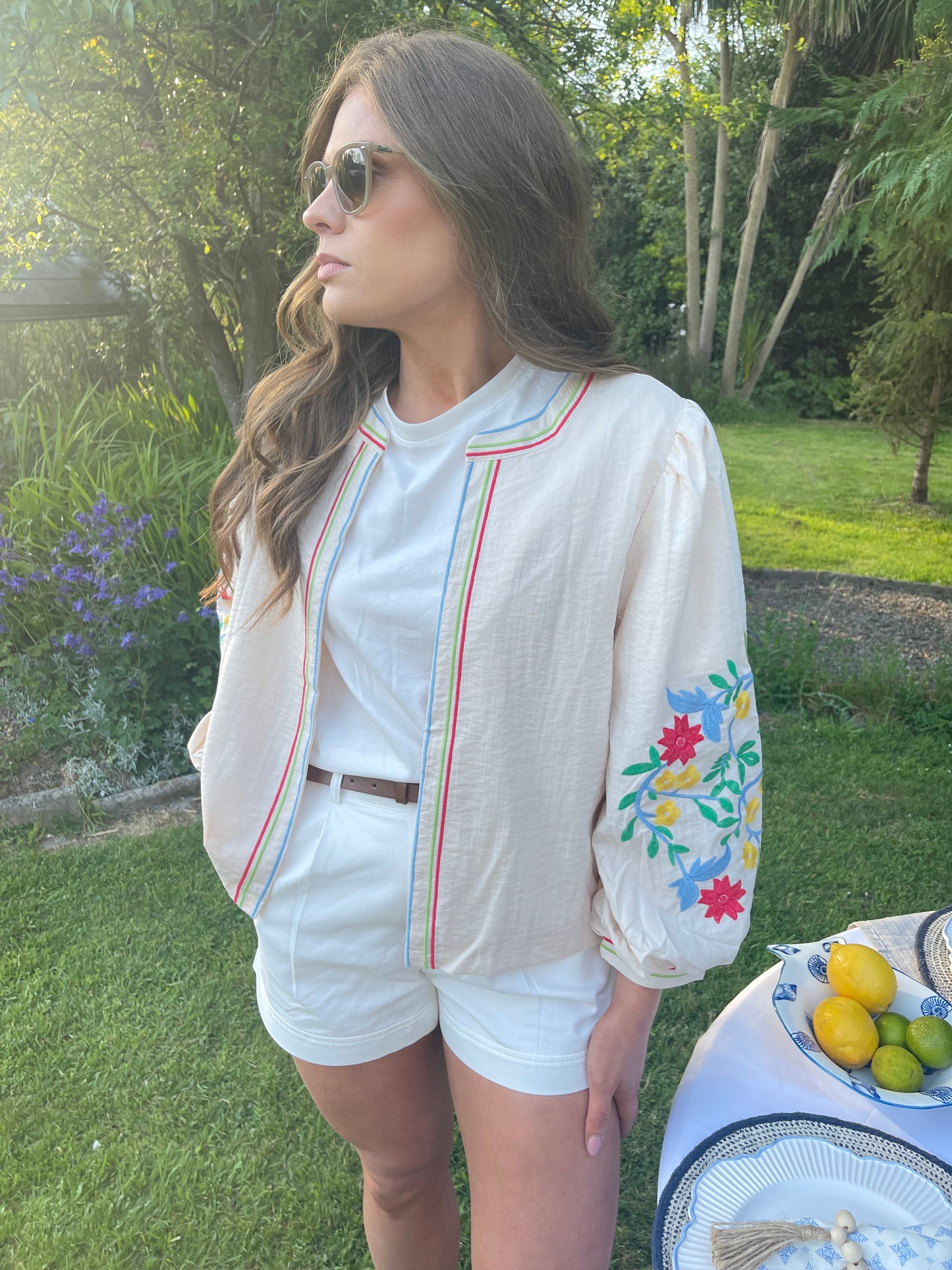 Cecilia beige floral boho jacket