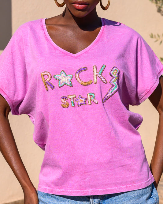 Rock star beaded tshirt