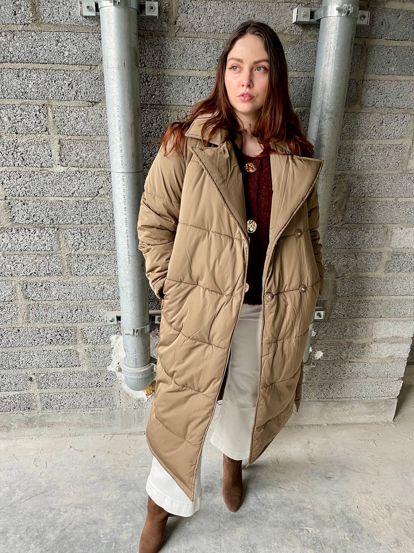 YASLUFFA LS PADDED MOCHA COAT