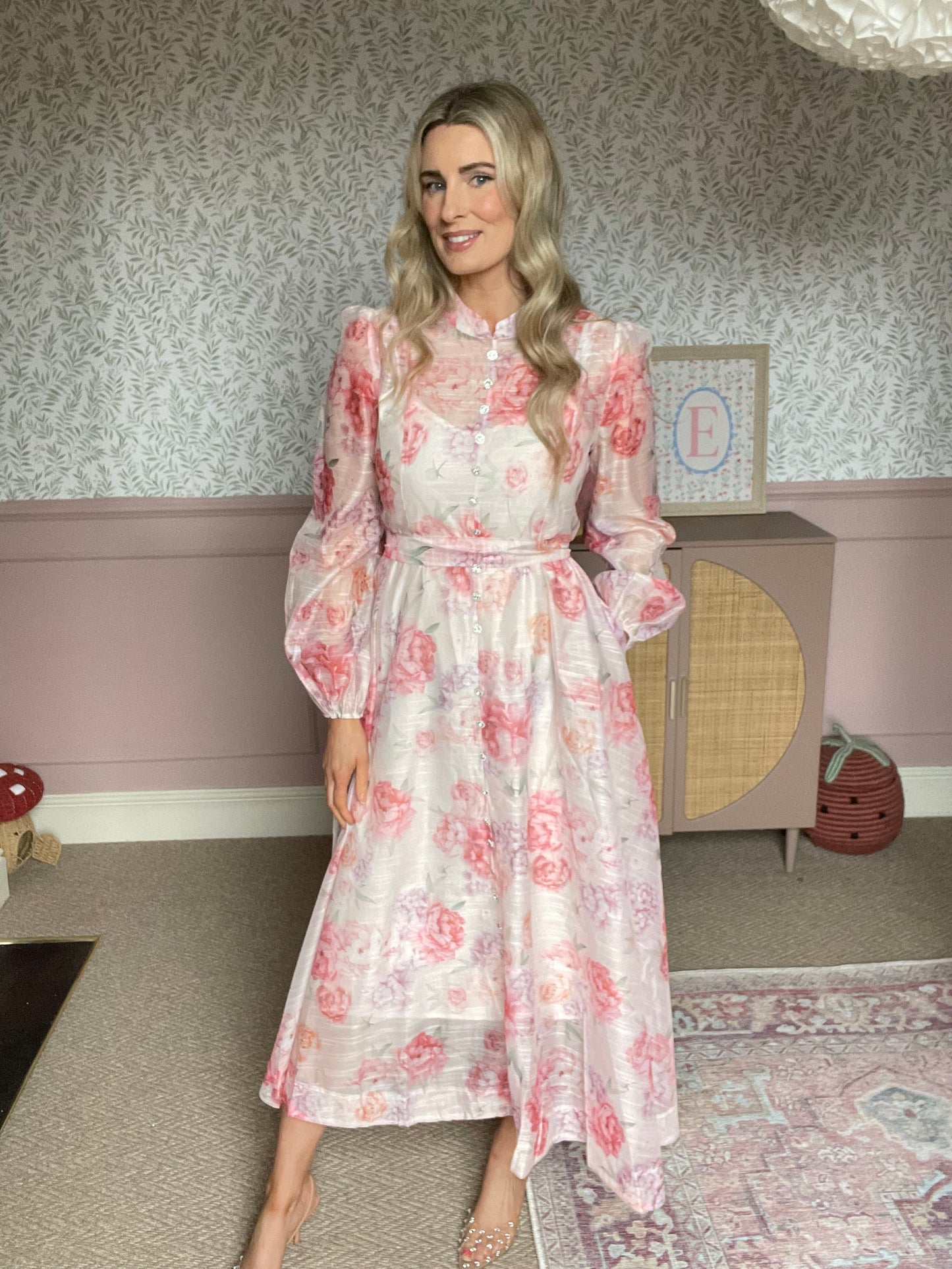 Matilda roses pink maxi dress