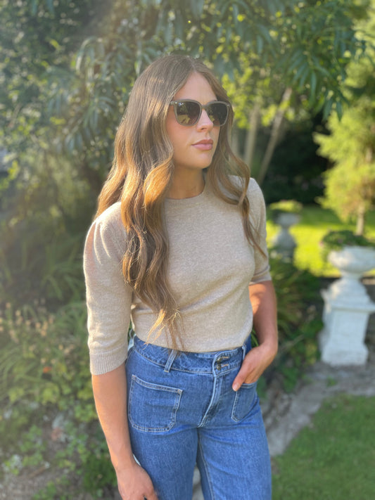 Lydia cashmere blend taupe jumper