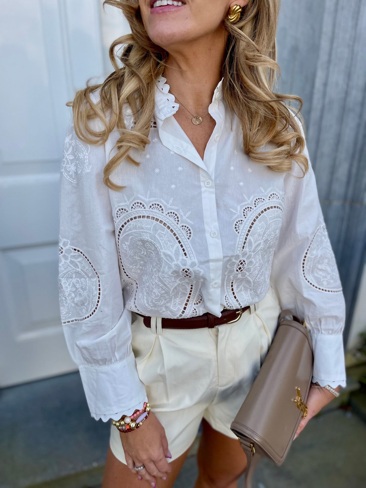 Suri white embroidered shirt