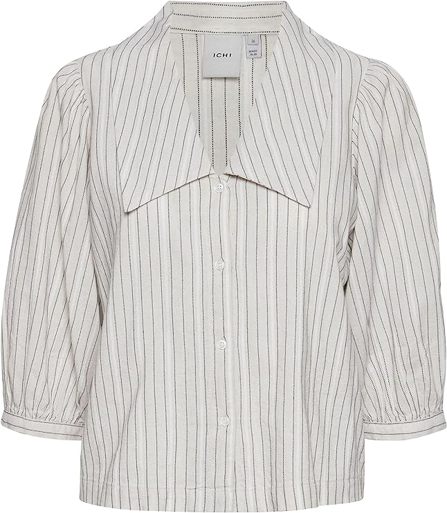 Cotton striped puff sleeve shirt