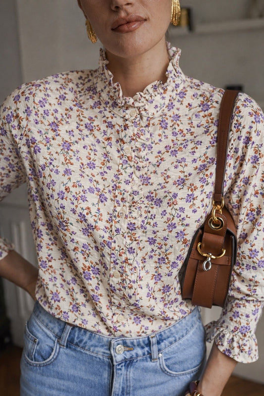 Tilly purple flower blouse
