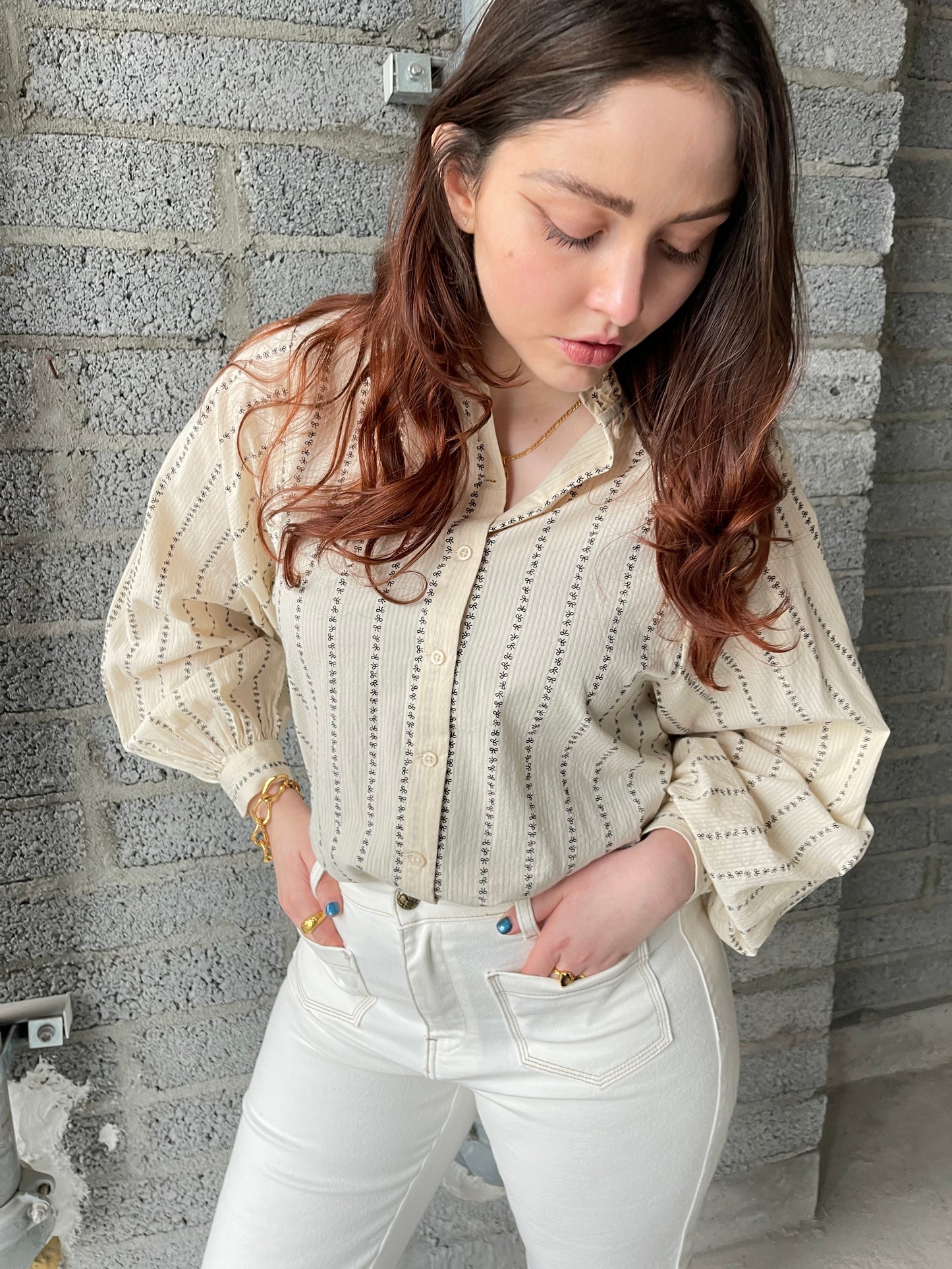 Ichi Long sleeved Bow Stripe shirt