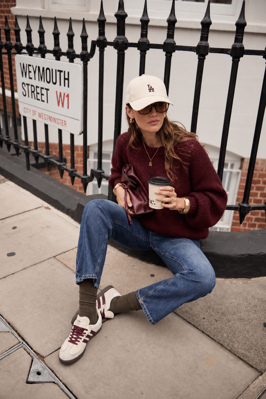Ava burgundy 20% mohair balloon sleeve jumper