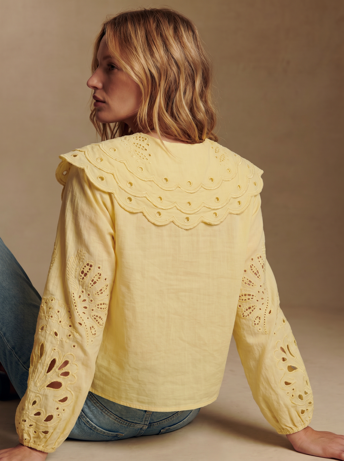 Betty yellow Peter Pan collar blouse