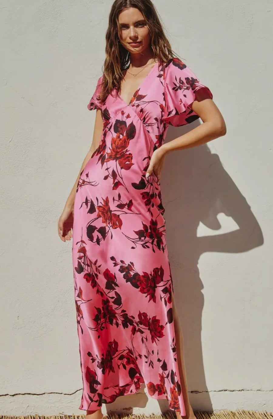 Potential Heartache Flutter Sleeve Maxi Dress