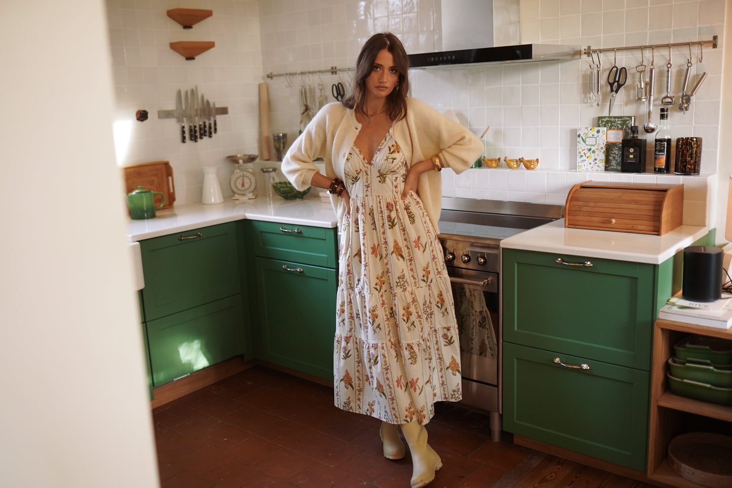 Ivy floral cotton boho long dress