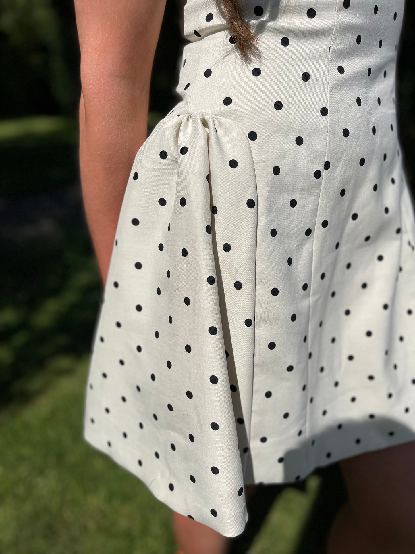 Ivy polka dot square neckline mini dress