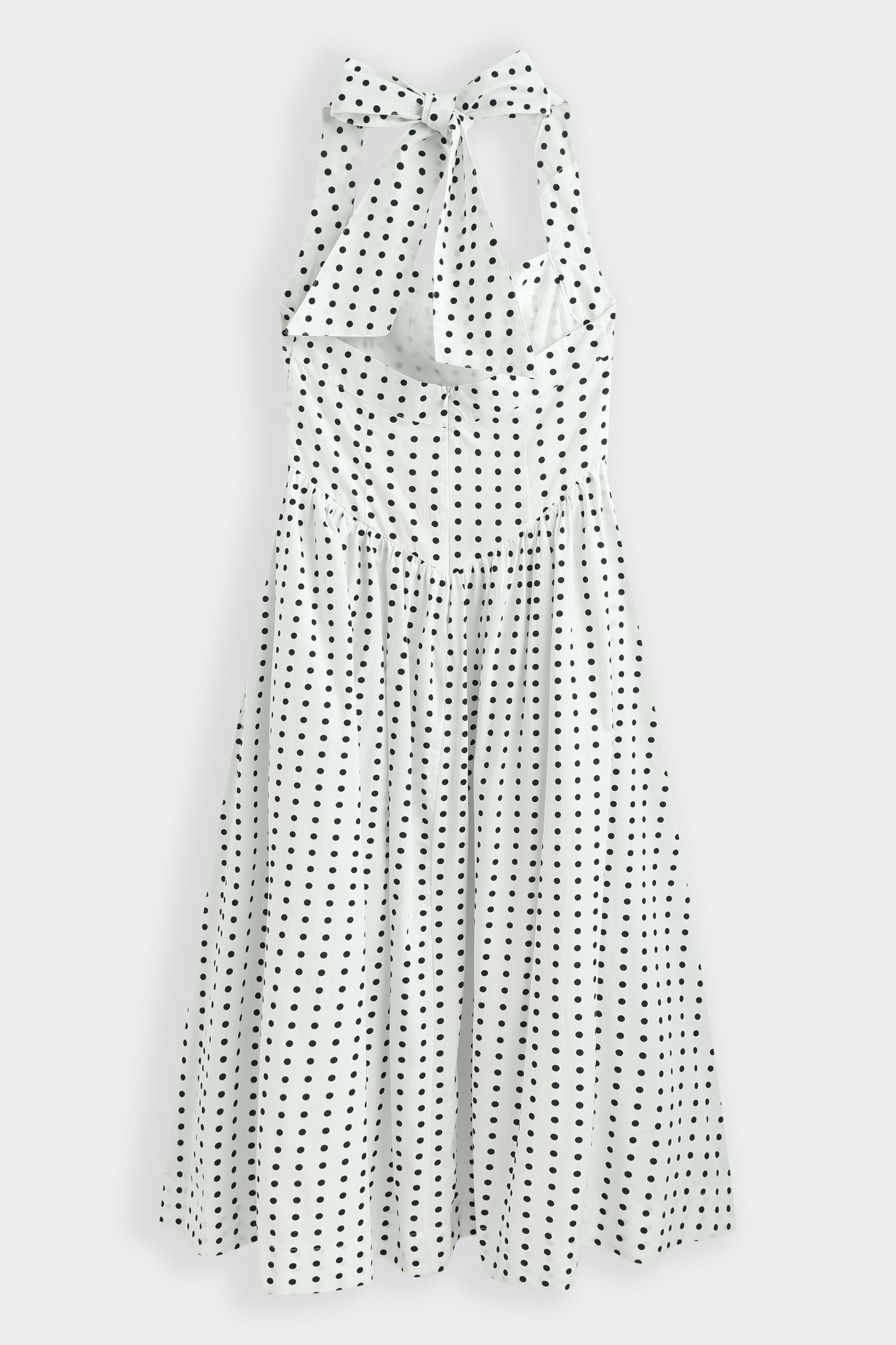 Poppy white halter neck polka dot dress