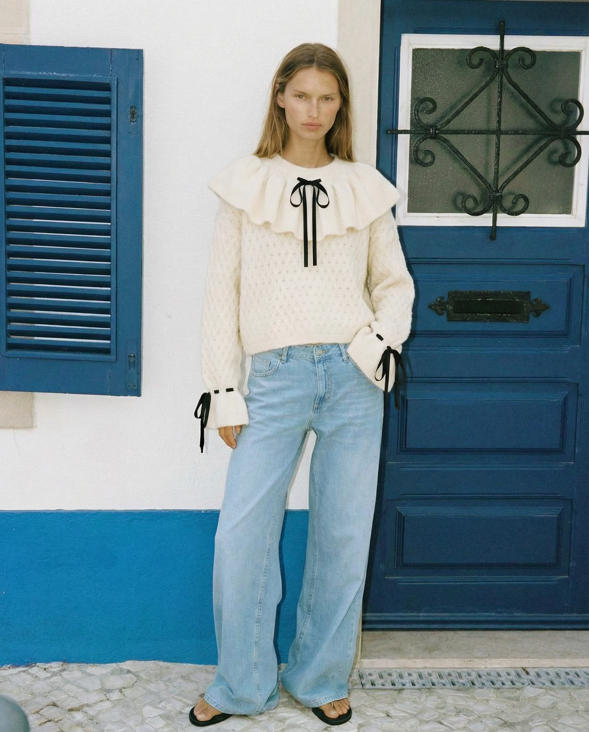 Marie bow frill jumper