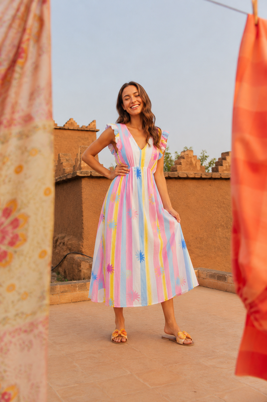 Alba pink and blue sun dress