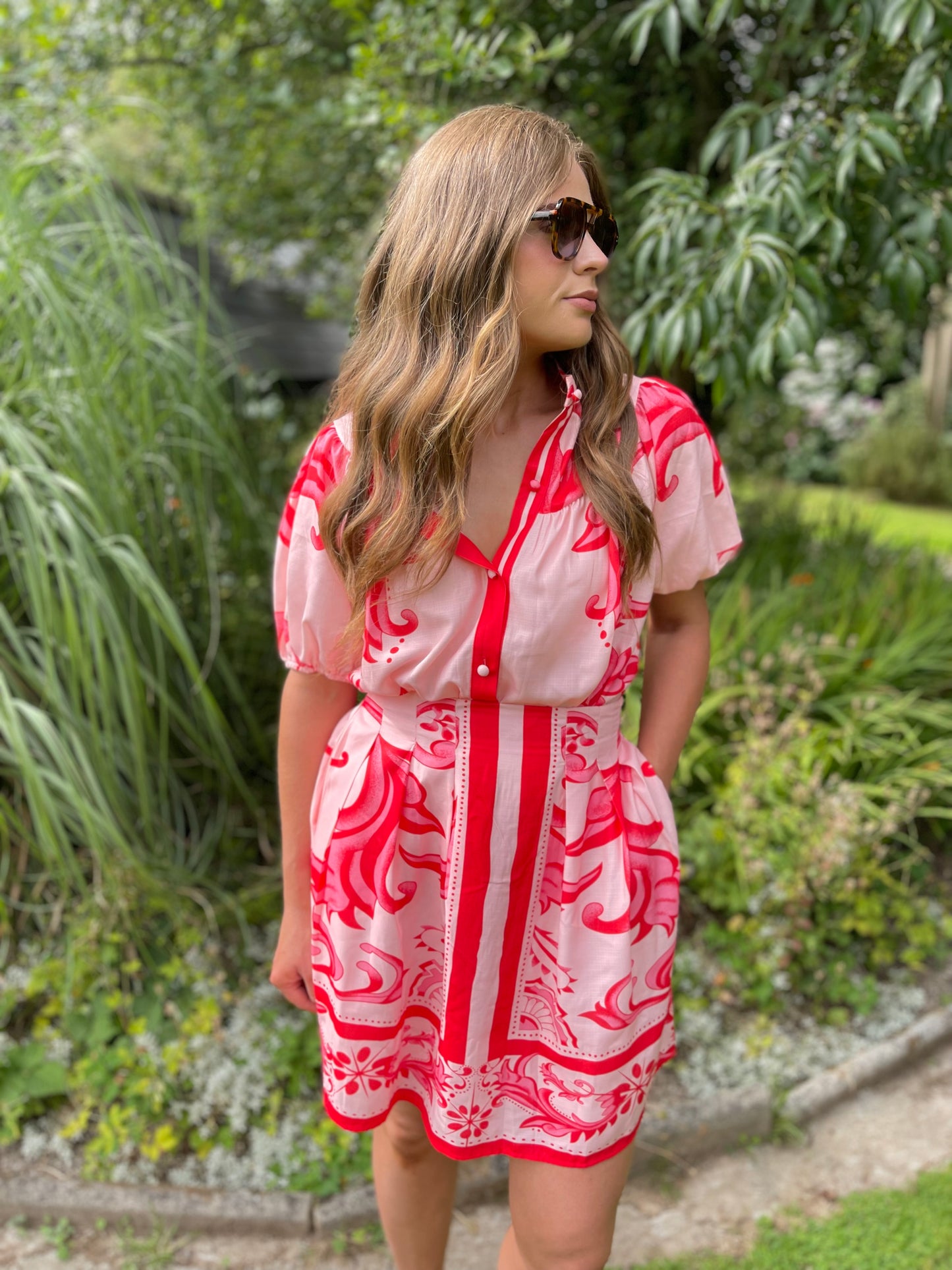 Miami nights puff sleeve organic linen short dress co-ord