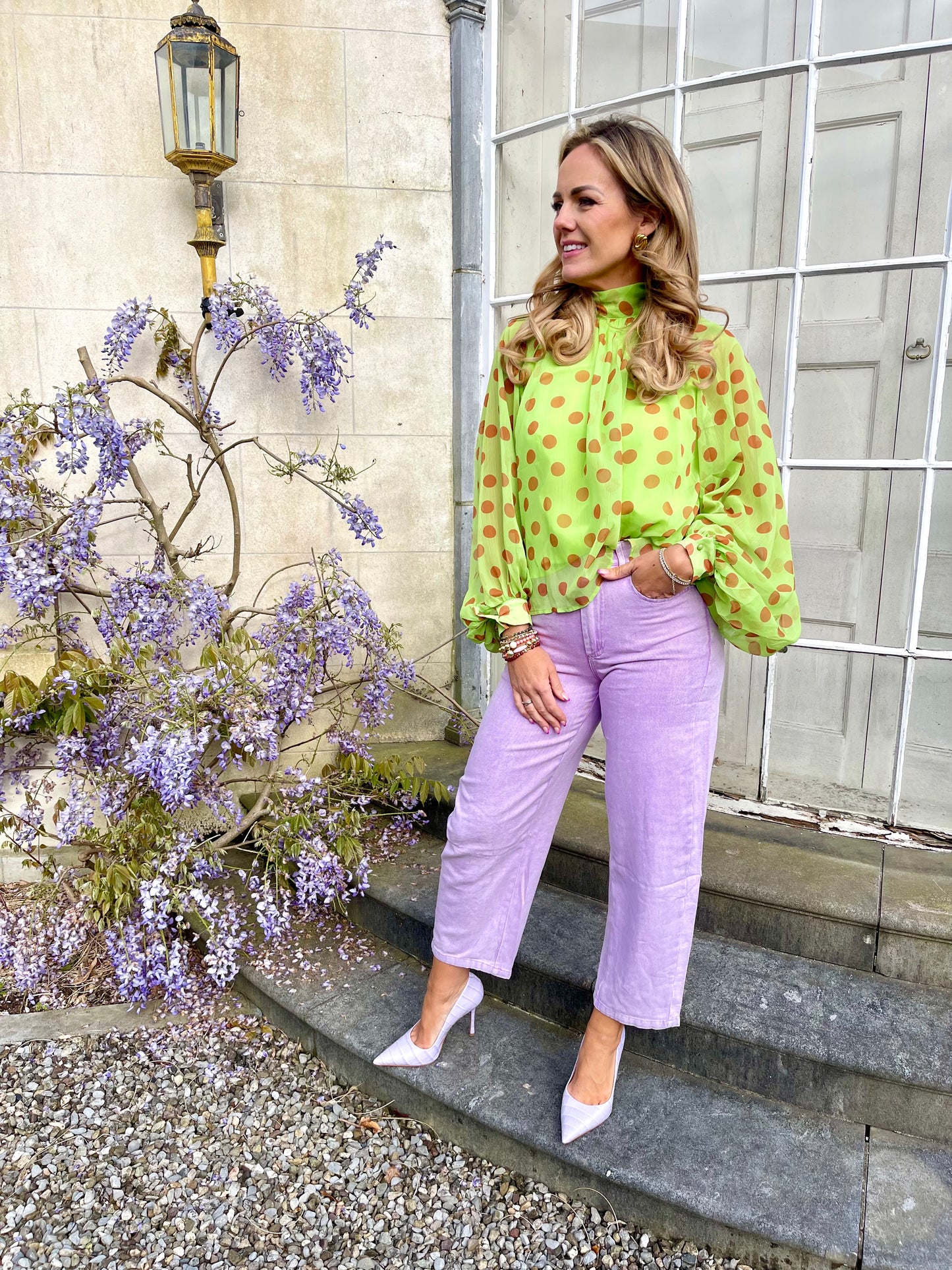 Odette lilac purple balloon barrel Jeans