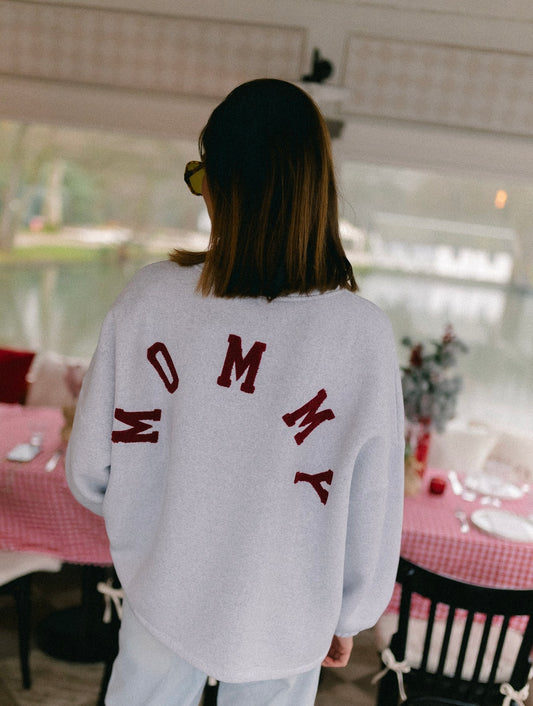 Mommy burgundy grey sweatshirt