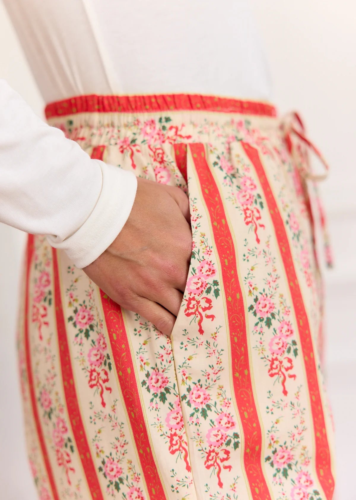 Andie wide leg cotton floral trousers