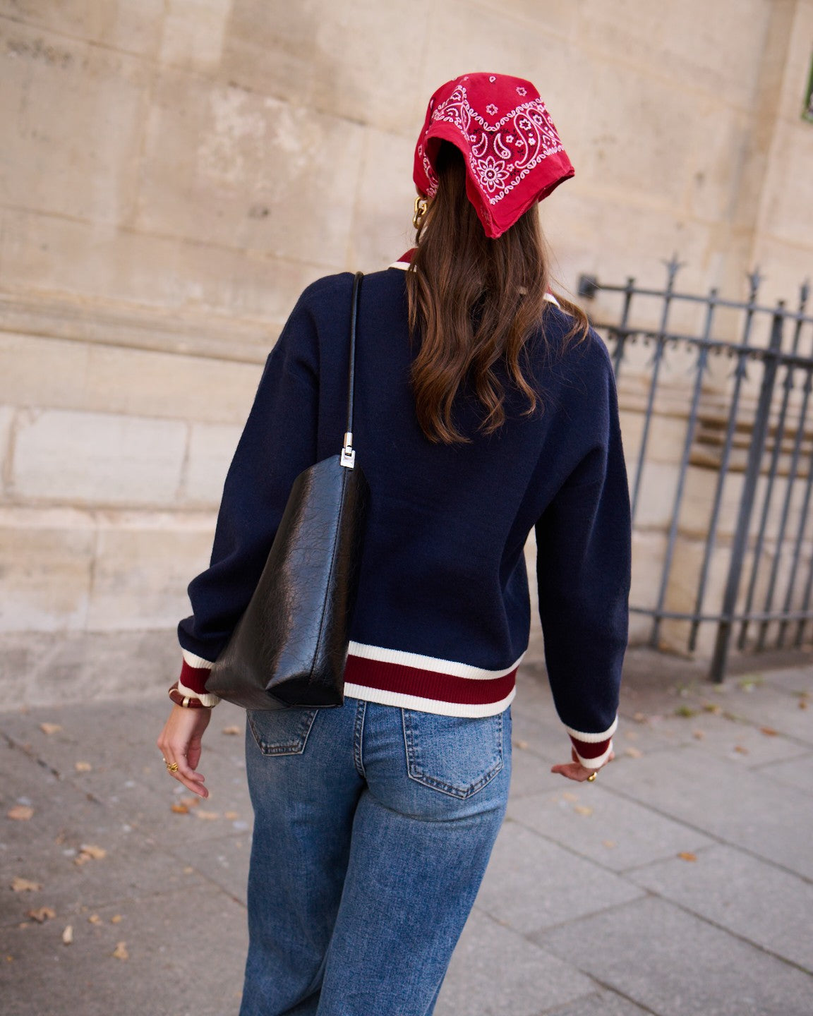 Isla rugby navy and red stripe jumper