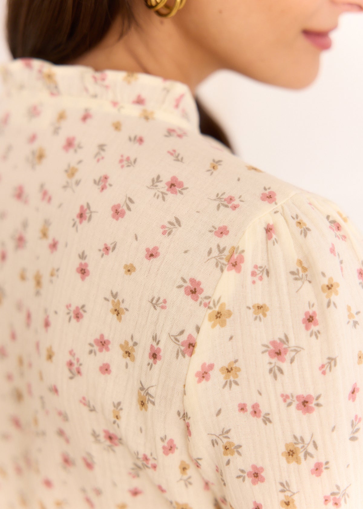 Celeste cheesecloth floral blouse