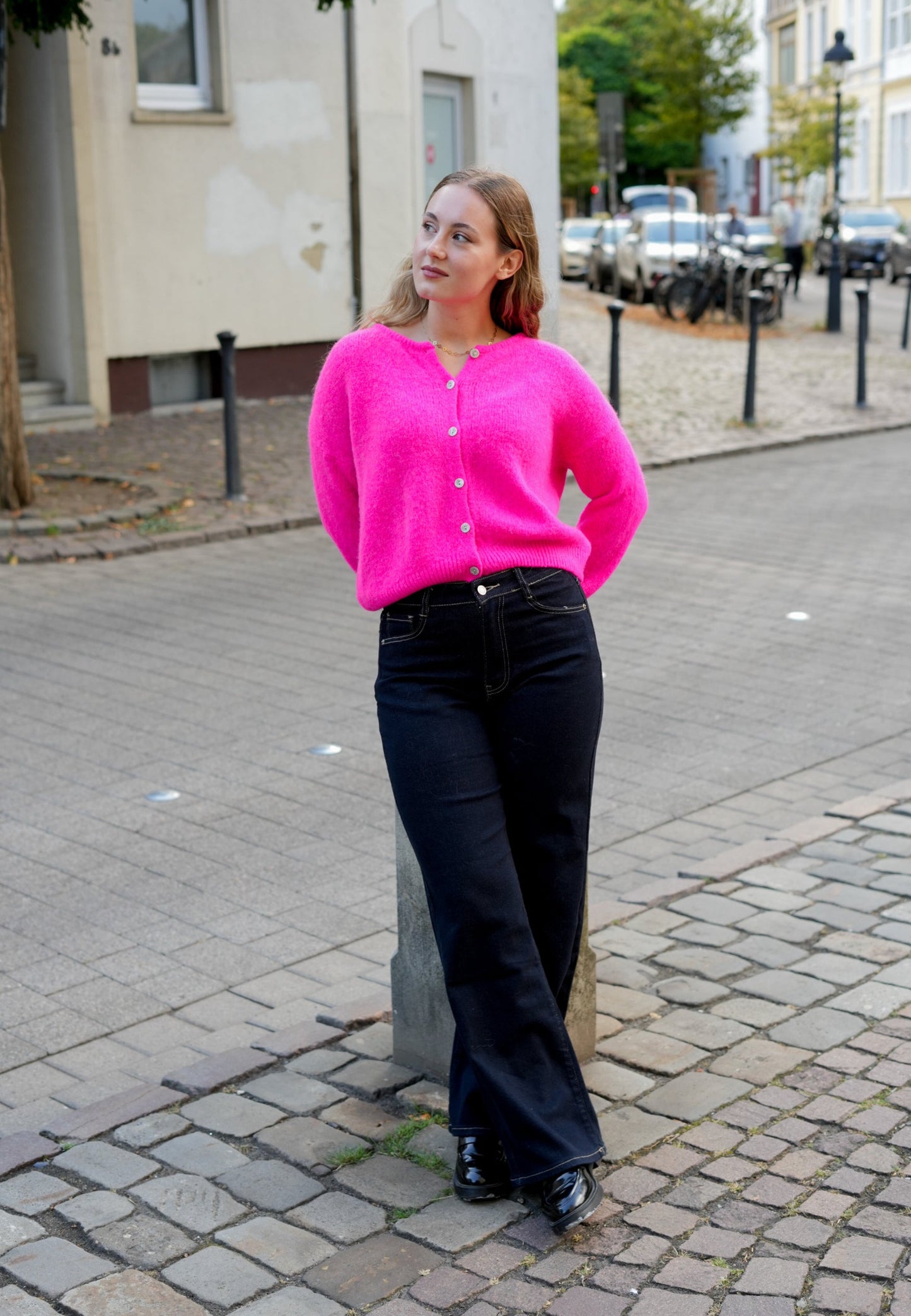 Preorder Harriet neon pink alpaca cardigan