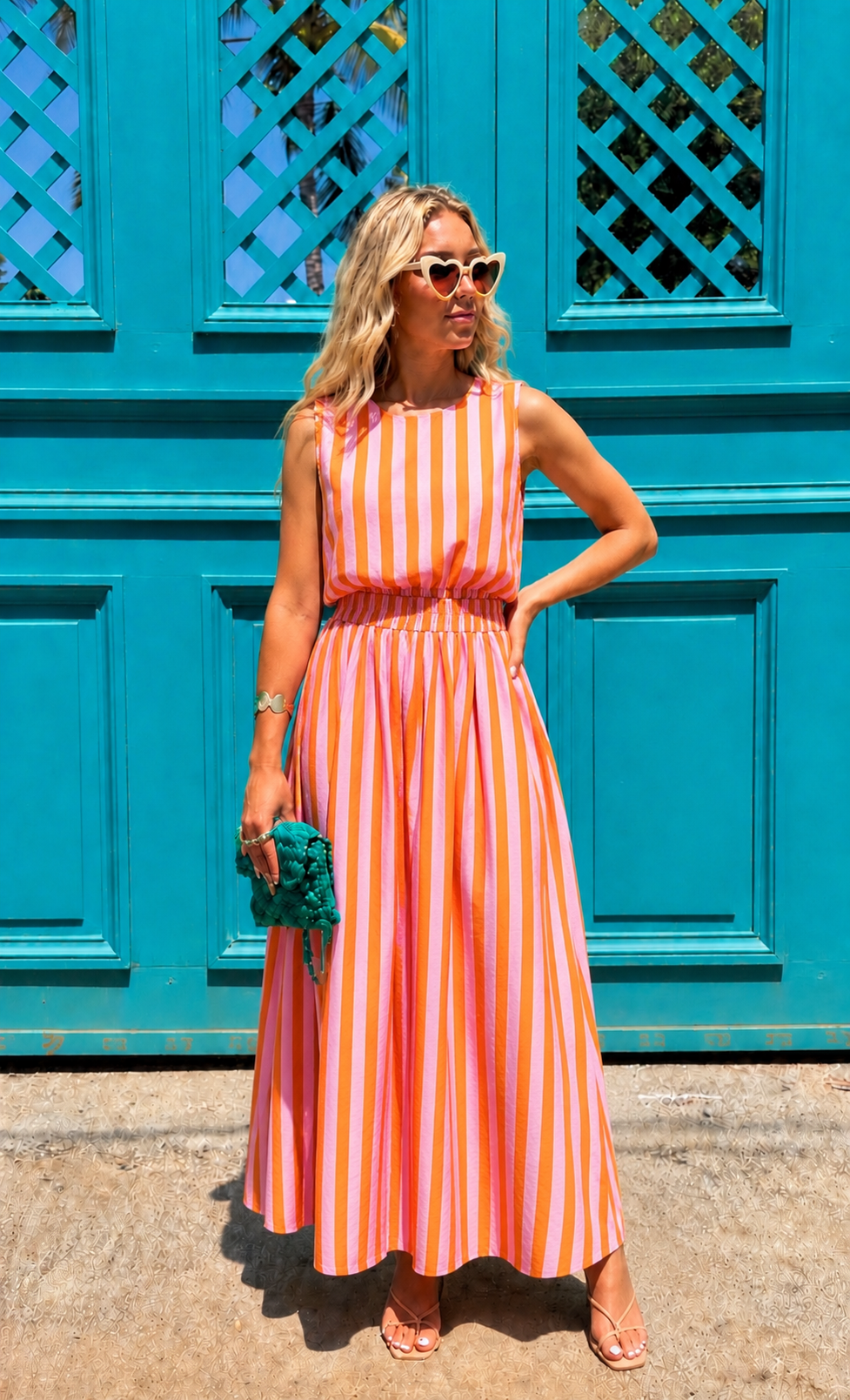 Charlotte stripe top and skirt co-ord