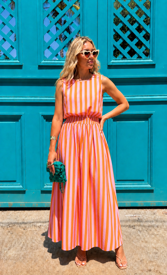 Charlotte stripe top and skirt co-ord