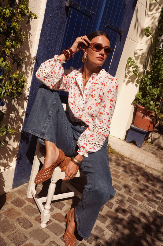 Ines floral boho blouse