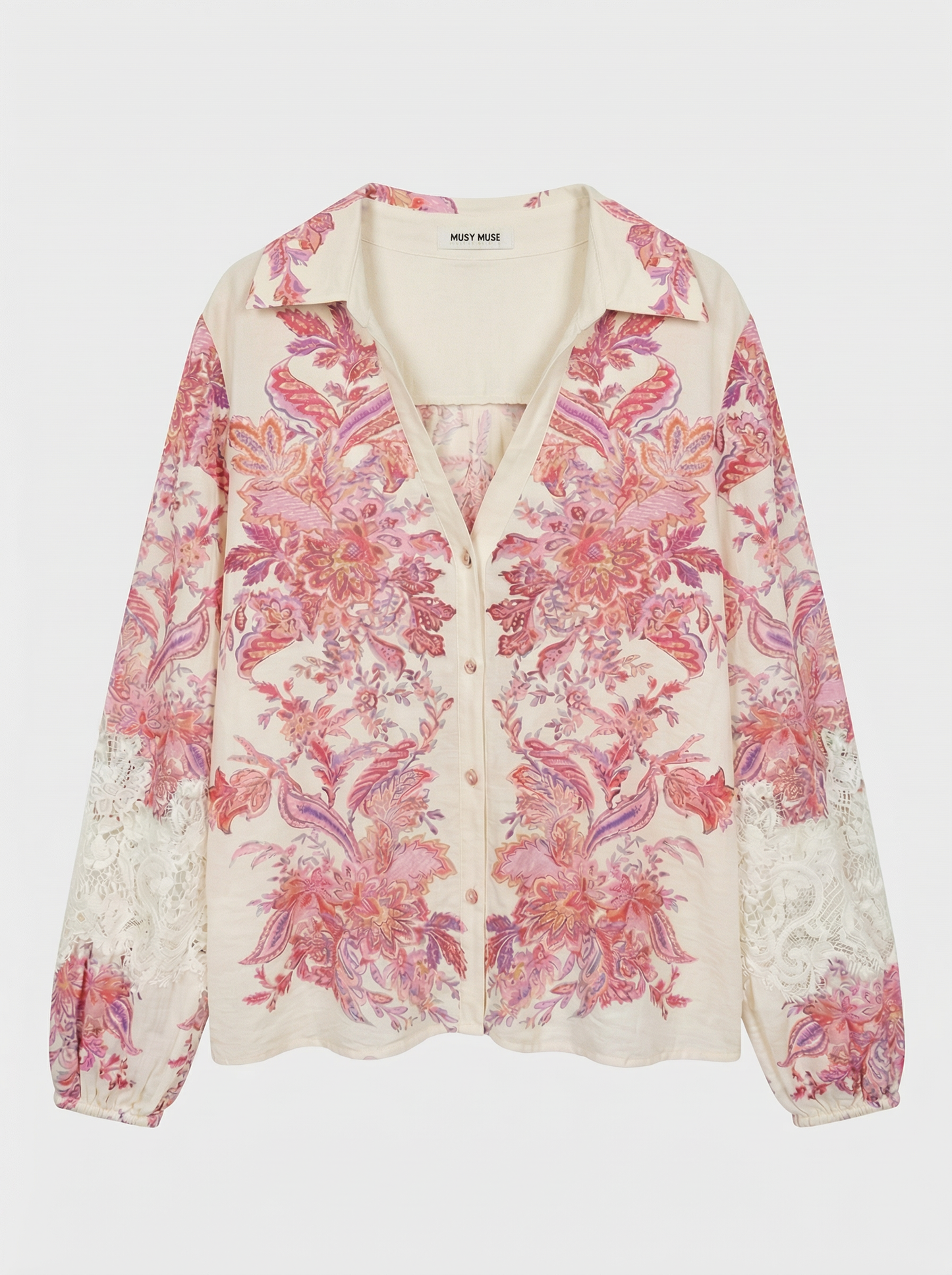 Sophia pink floral embroidered blouse