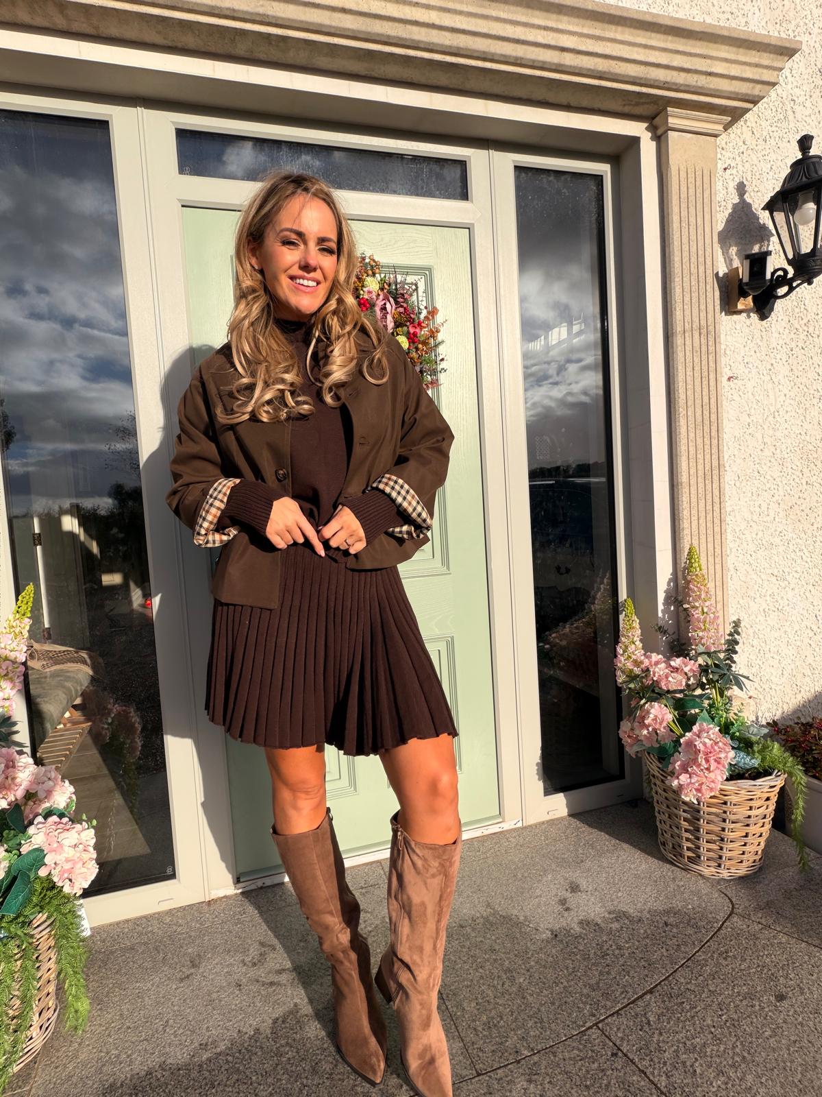 Isabelle chocolate brown polo neck jumper