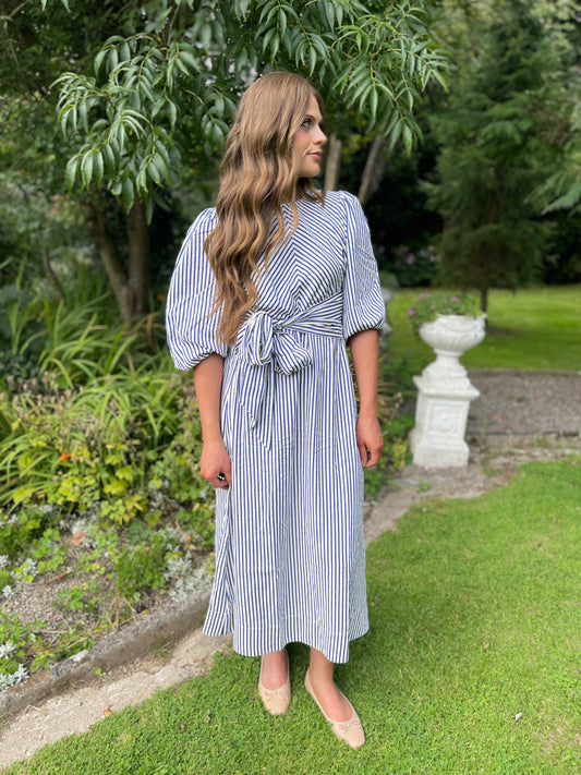 Y.A.S stripe long bow dress
