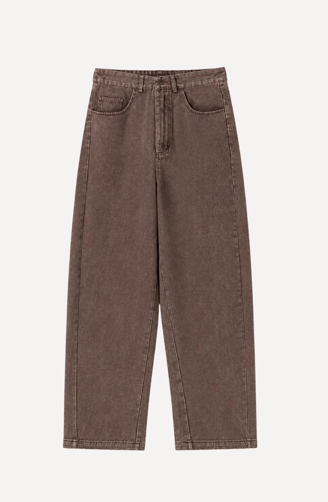Odette chocolate brown barrel Jeans