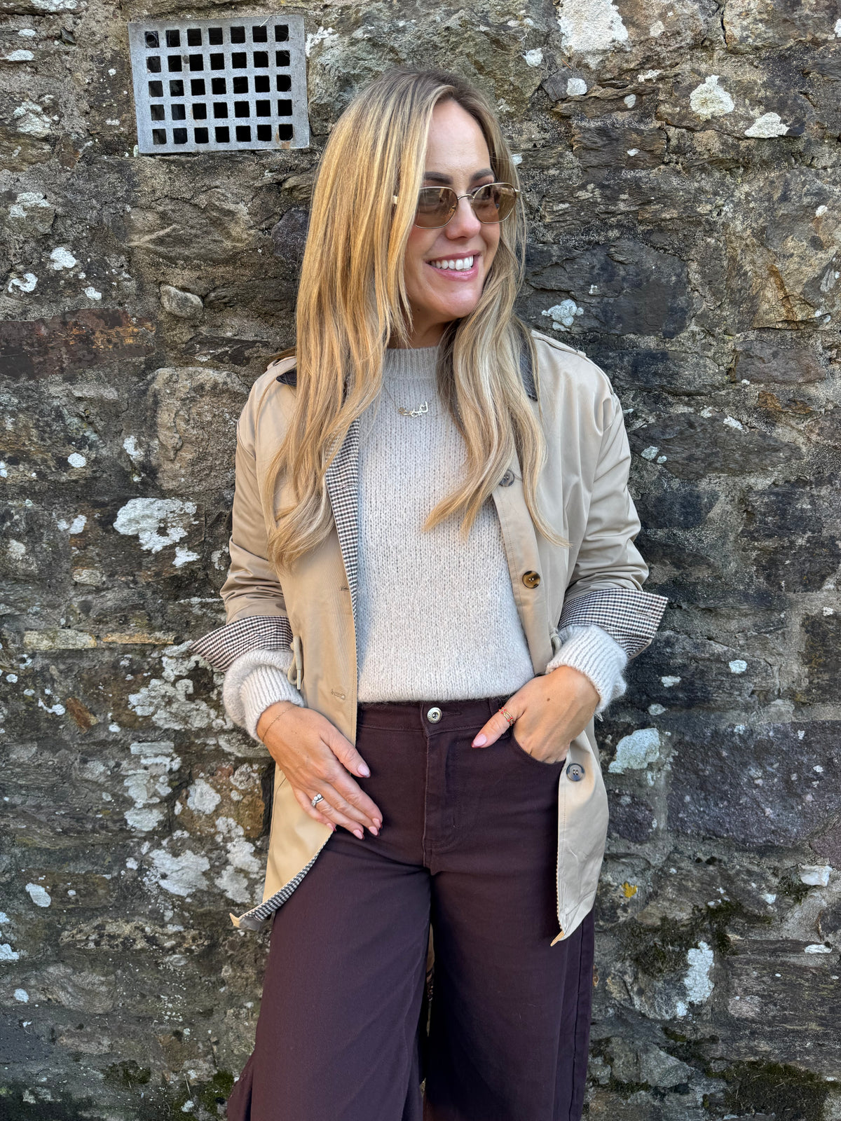 Lucy leather collar utility barn jacket