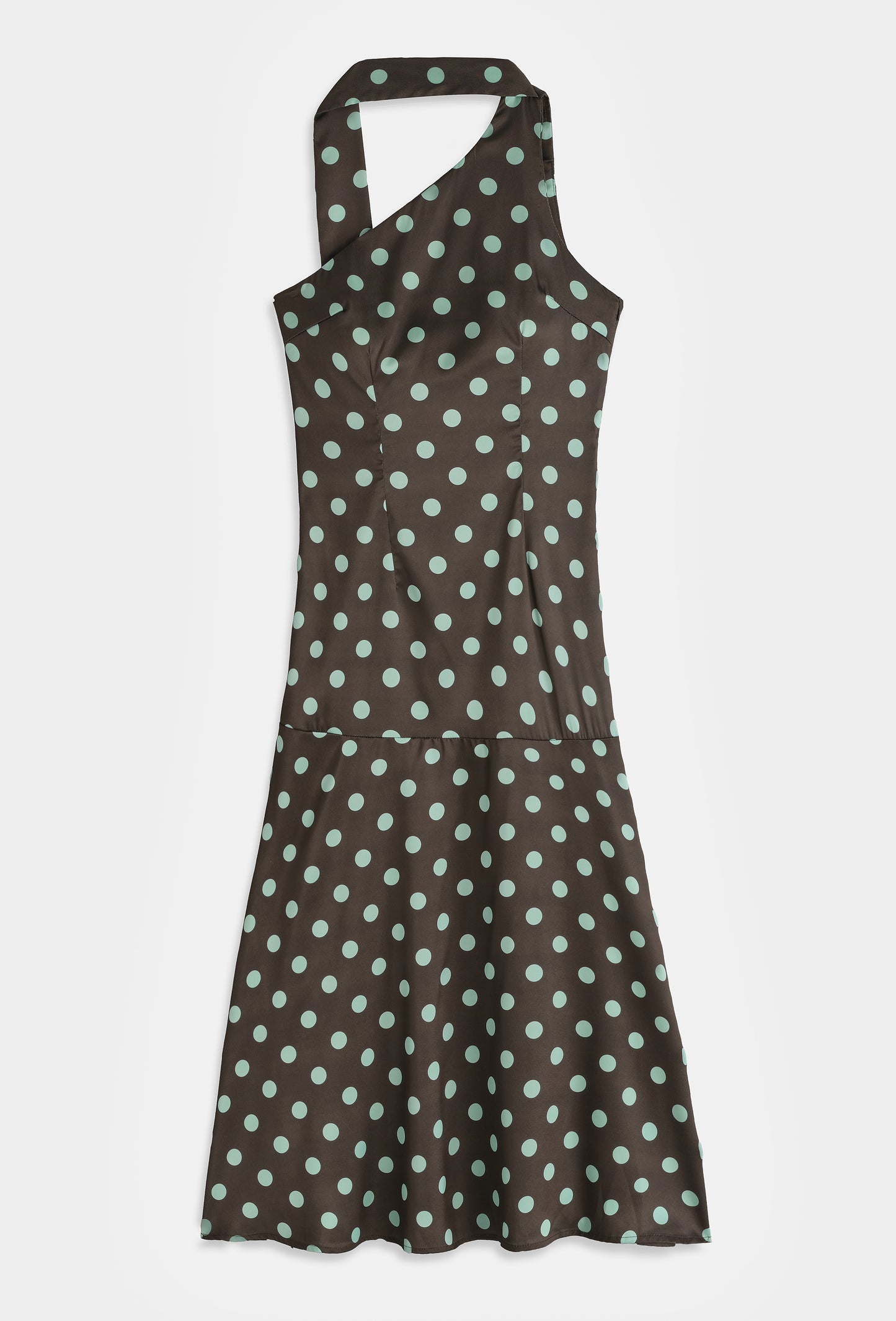 Moira satin polka dot neckerchief dress