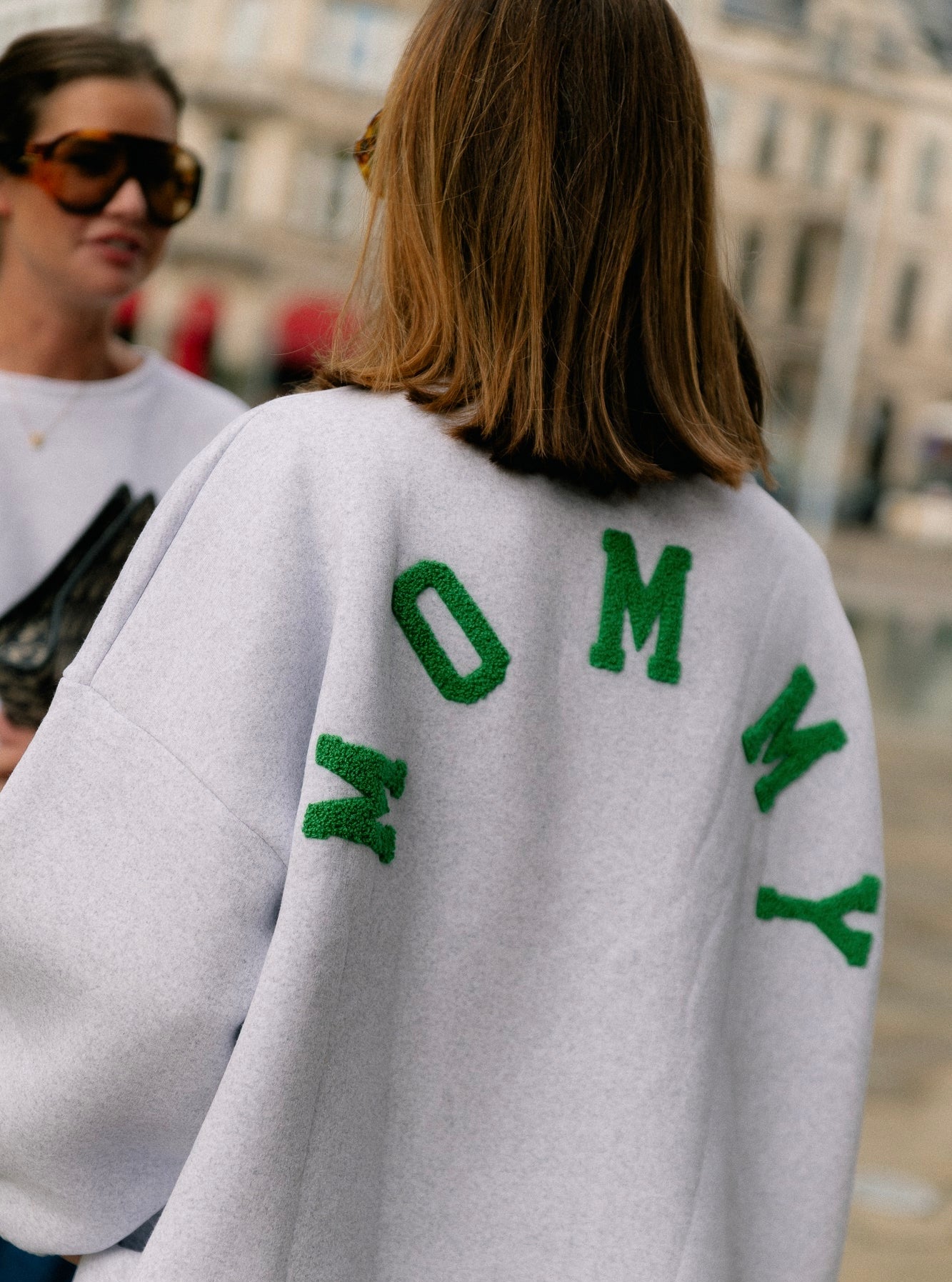 Mommy green grey sweatshirt