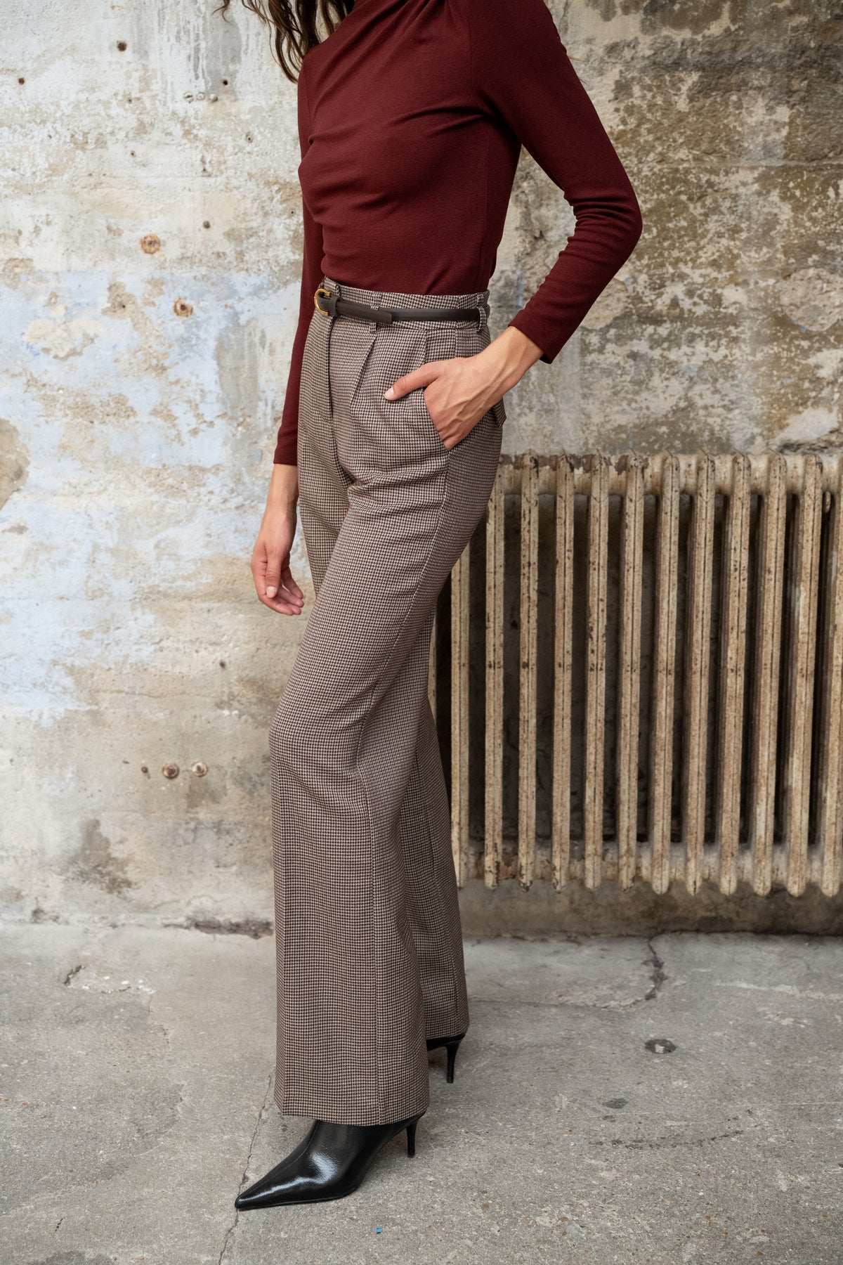 Hazel houndstooth tailored trousers