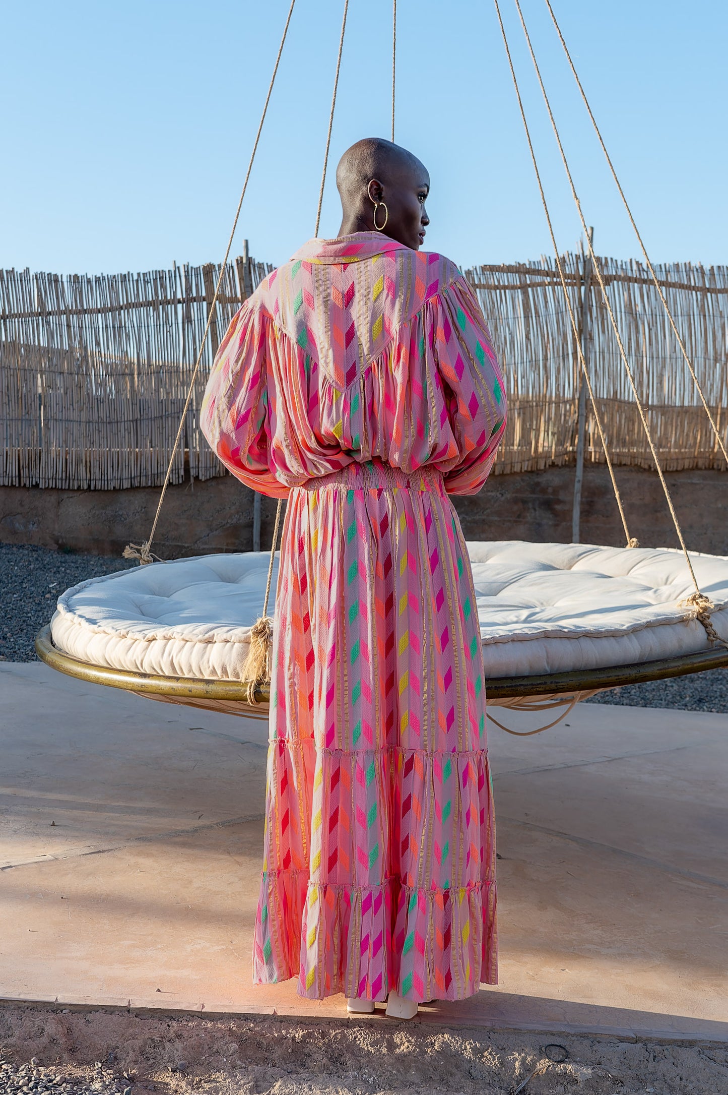 Skye neon embroidery pink blouse