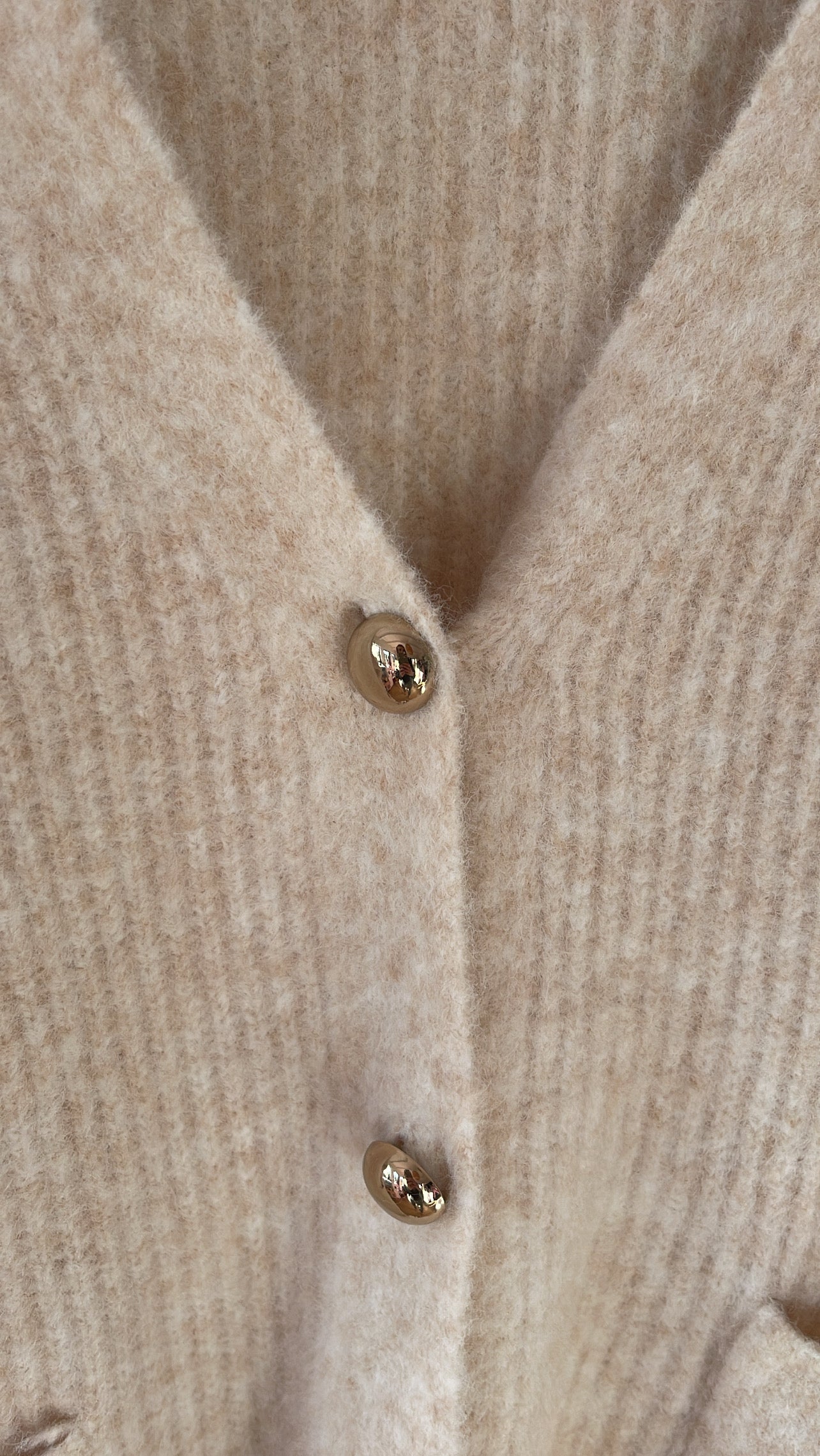 Ellie ecru cardigan with gold buttons