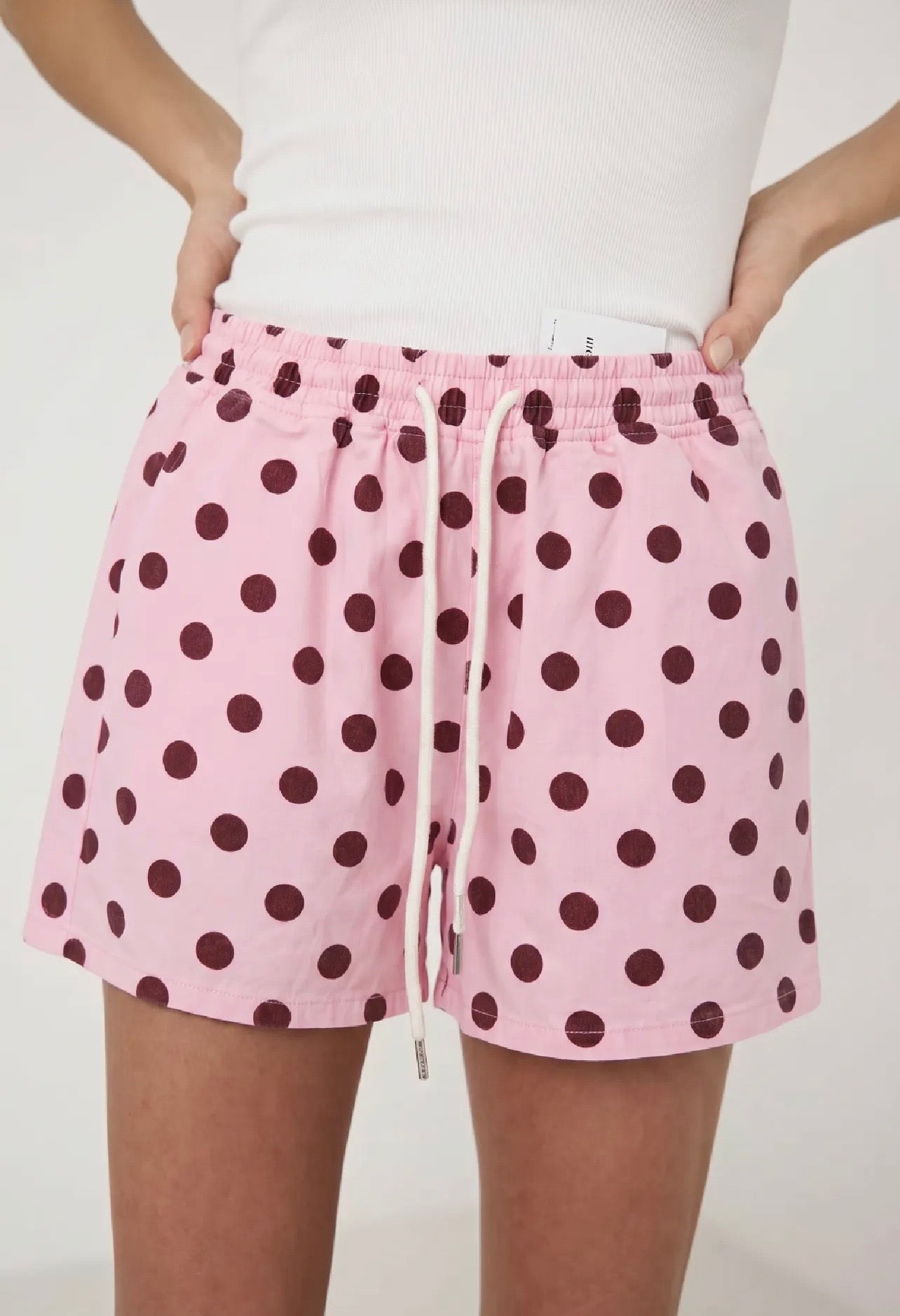 Paula pink polka dot shorts