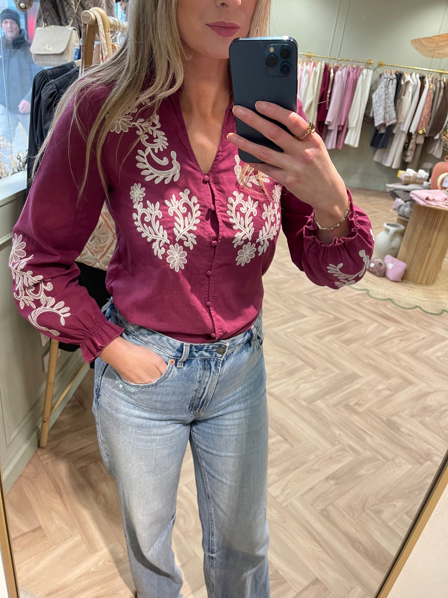 Kiara boho embroidered blouse