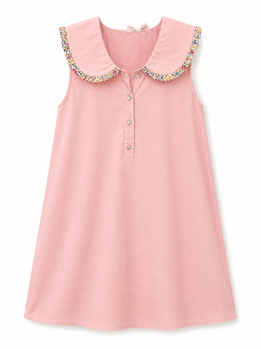 Thea pink Peter Pan collar dress