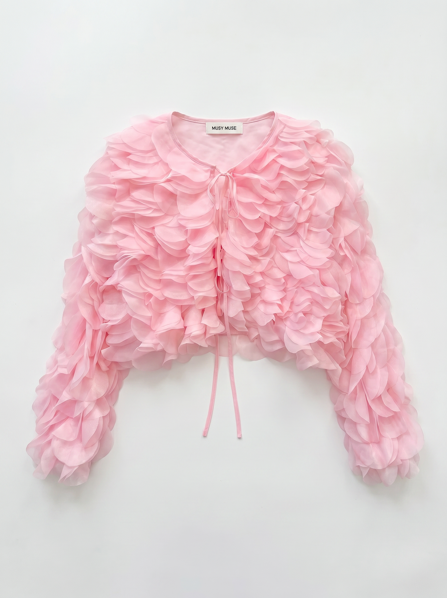 Kim pink ruffle floral bolero jacket