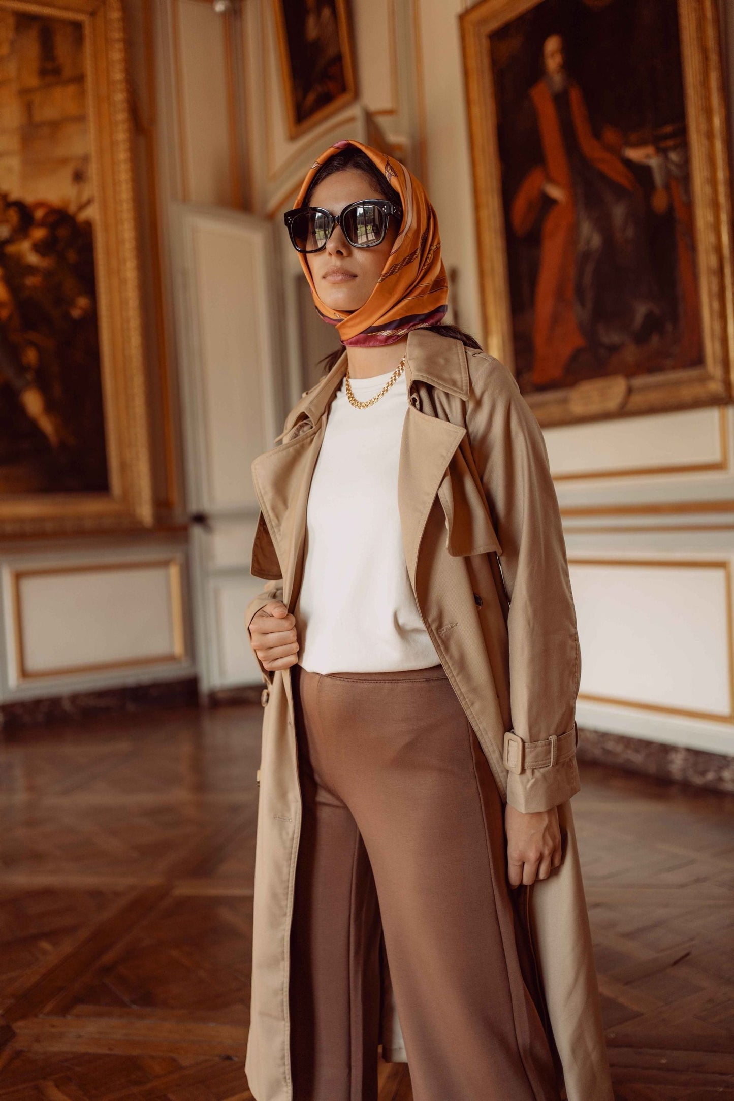 Pablo elasticated wide leg camel pants