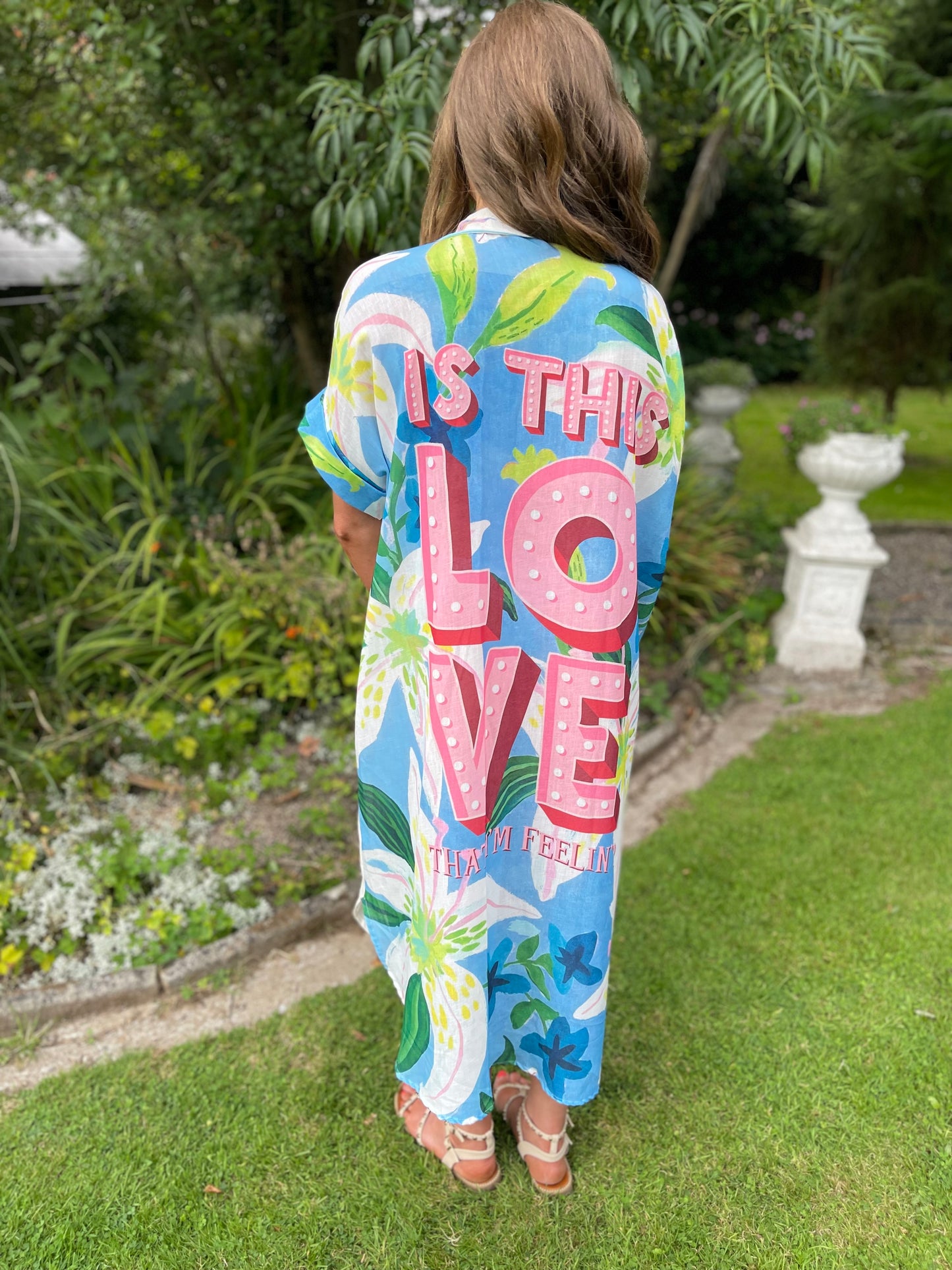 Is this love long printed shirt dress
