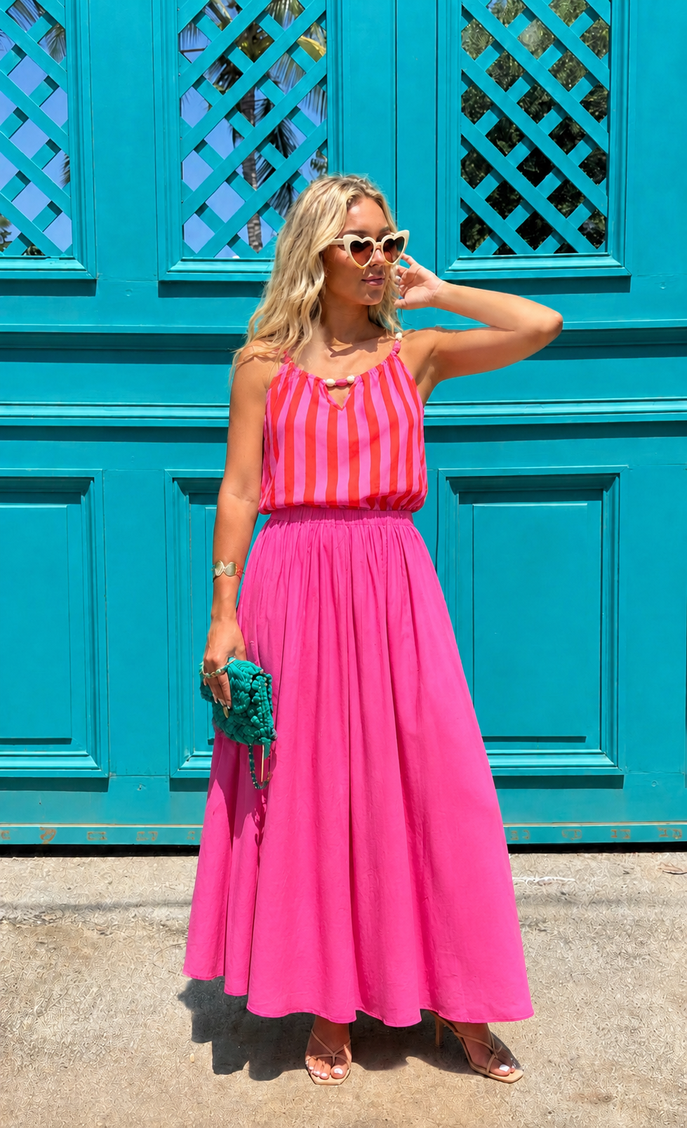 Maria pink maxi skirt