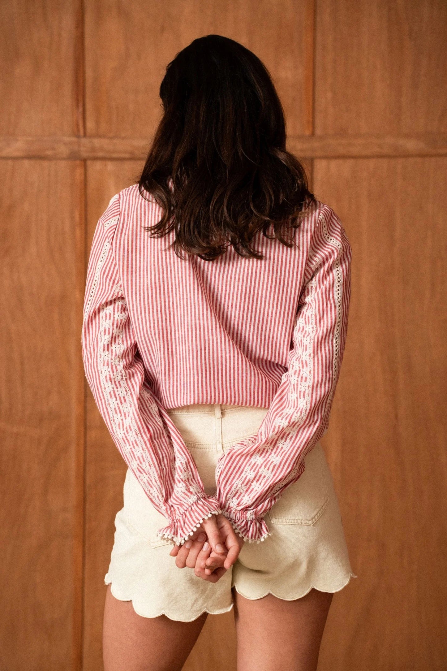 Lysia dark pink embroidered blouse