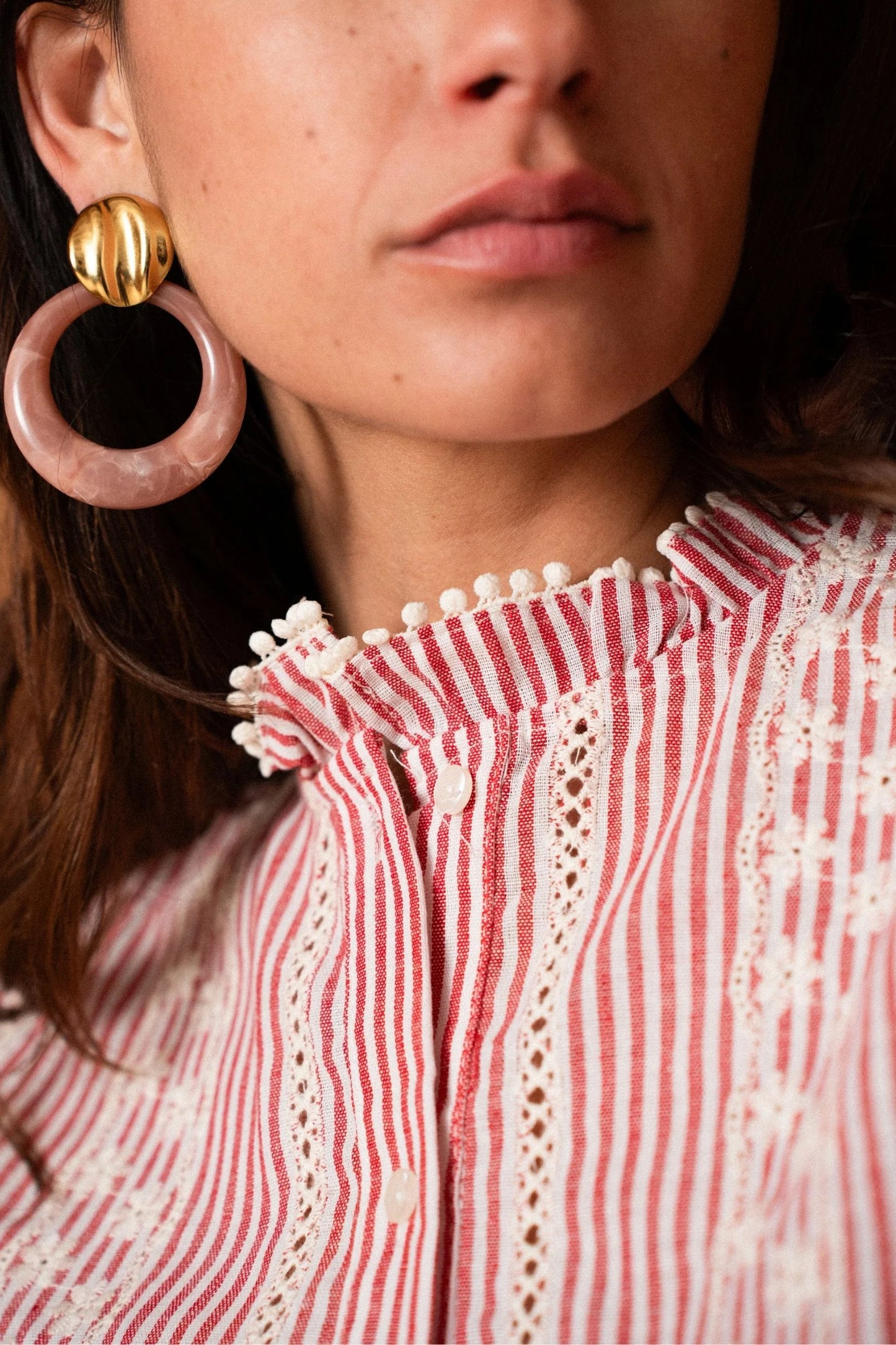 Lysia dark pink embroidered blouse