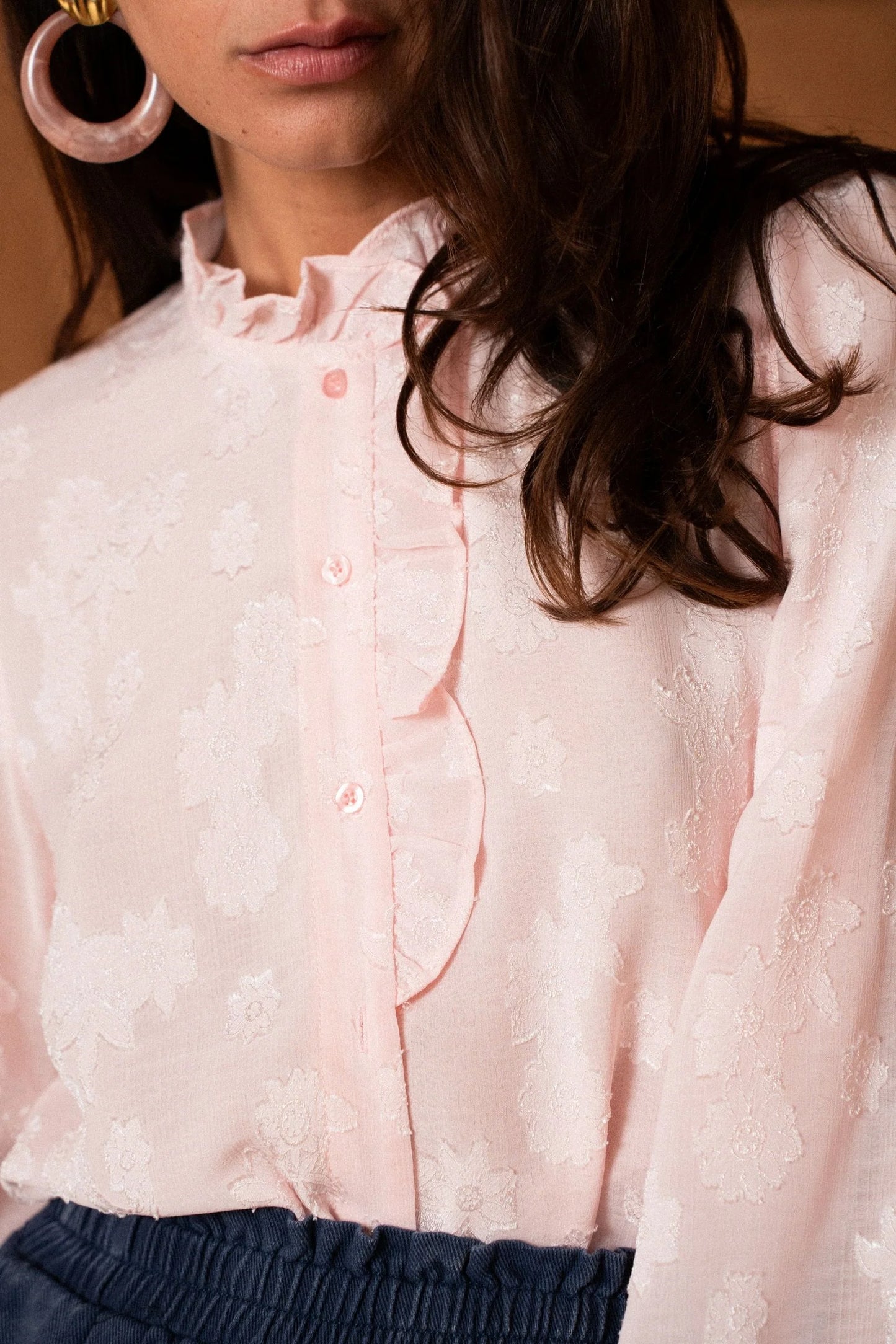 Martha pink boho blouse
