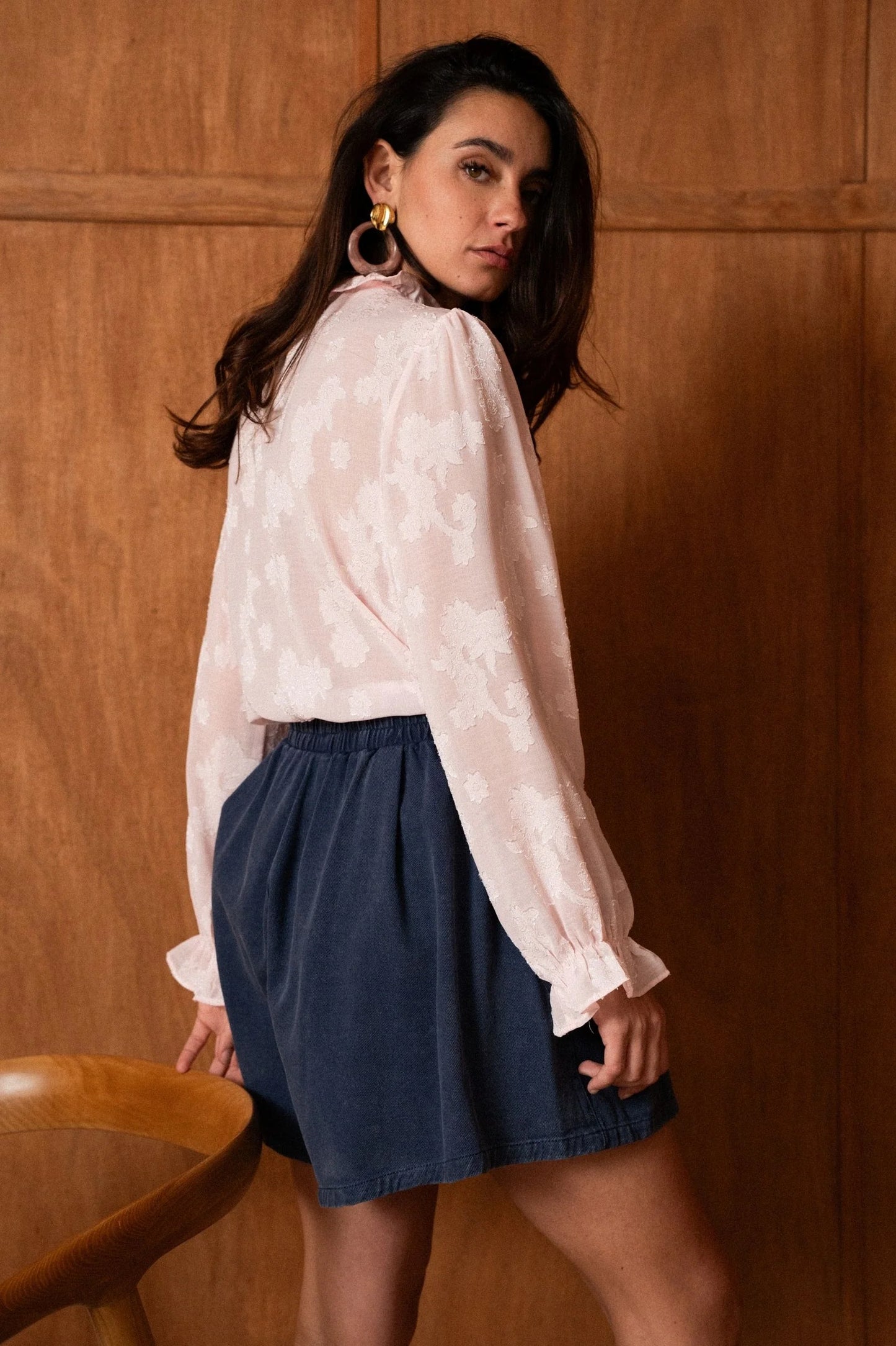 Martha pink boho blouse