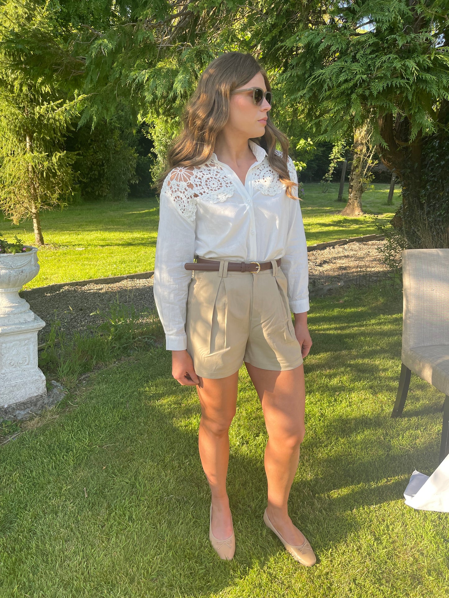 Holly white crochet and cotton shirt