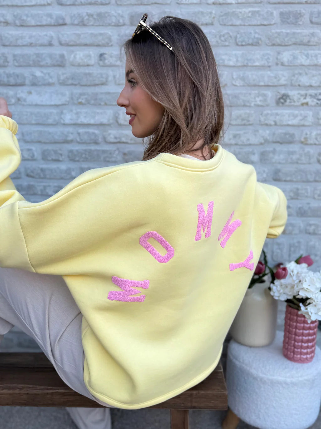 Preorder Mommy pink and yellow sweatshirt